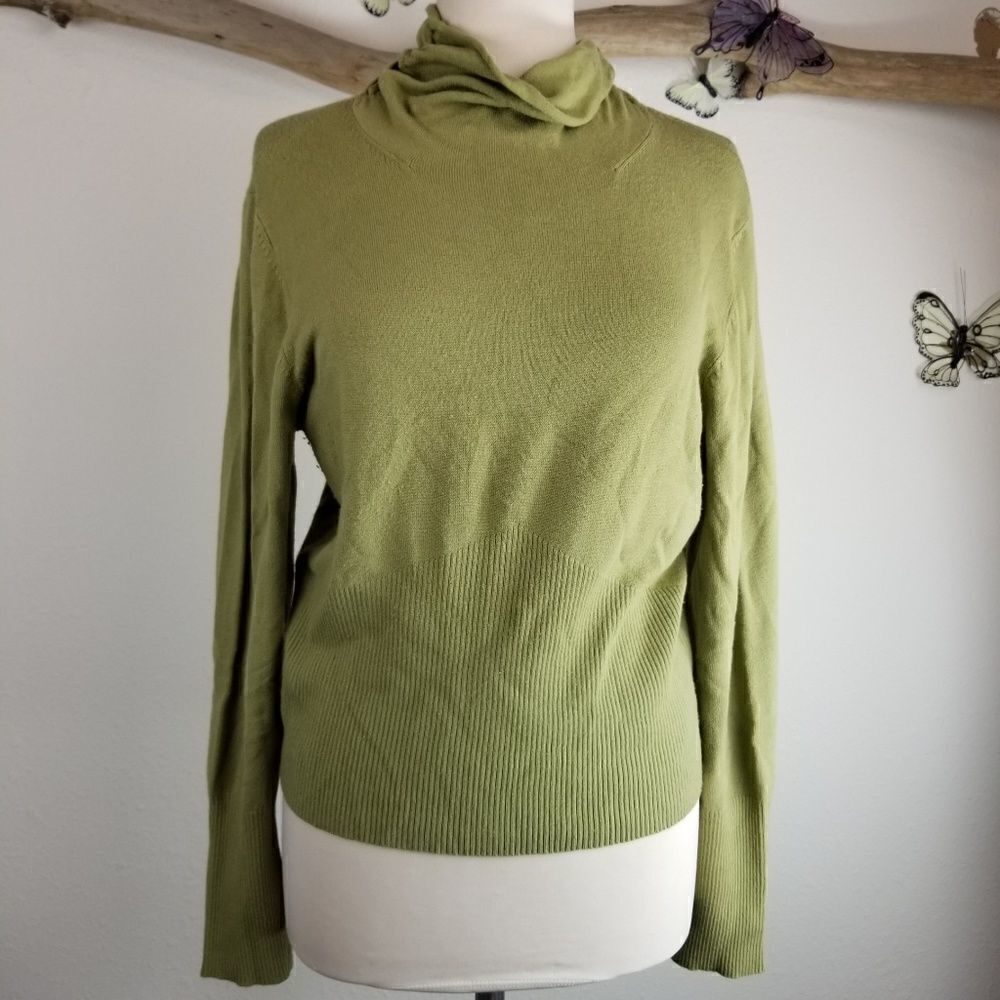 Anthropologie moth green turtleneck sweater